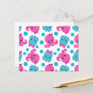 Octopus Pattern, Cute Octopus, Sea Animals Postcard