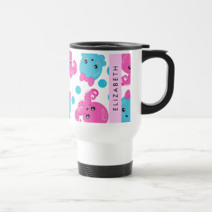 Octopus Pattern, Cute Octopus, Sea, Your Name Travel Mug