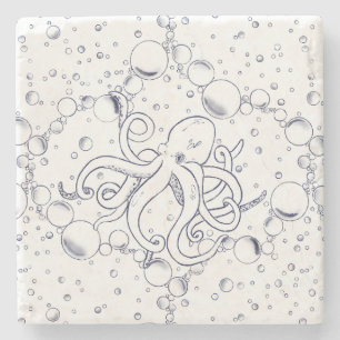 Octopus Pattern Stone Coaster
