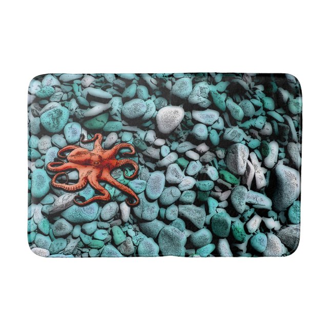Octopus pebbles bath mat (Front)