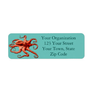 Octopus Pebbles Return Address Label