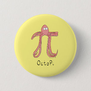 Octopus Pi Symbol Math Teacher Funny 6 Cm Round Badge