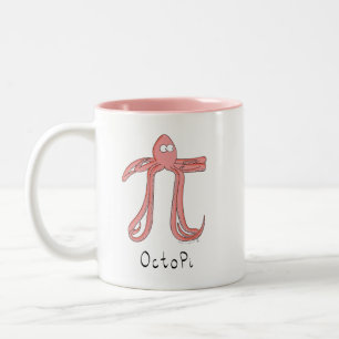 Octopus Pi Symbol Math Teacher Funny Two-Tone Coffee Mug