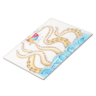 Octopus Playing Beach Ball Notepad