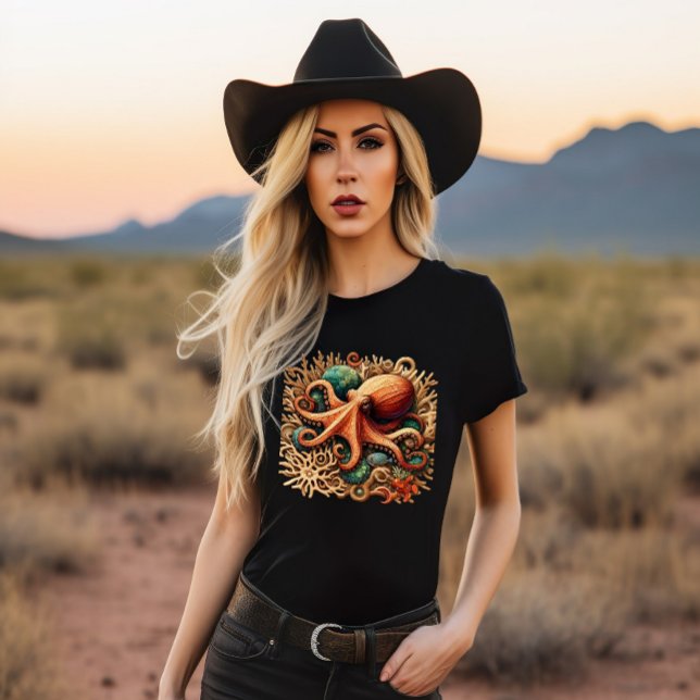 Octopus playing drums in the Ocean T-Shirt (Creator Uploaded)