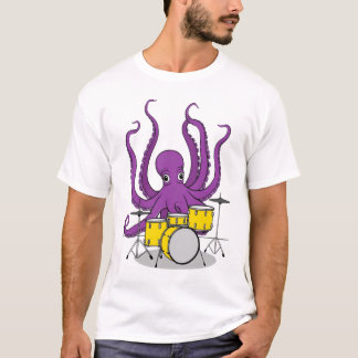 octopus playing drums t shirt