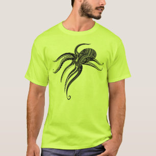 OCTOPUS POLYNESIAN TRIBAL Blk T-Shirt