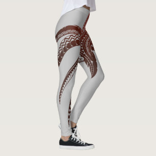 OCTOPUS POLYNESIAN TRIBAL HAWAII ISLANDS LEGGINGS