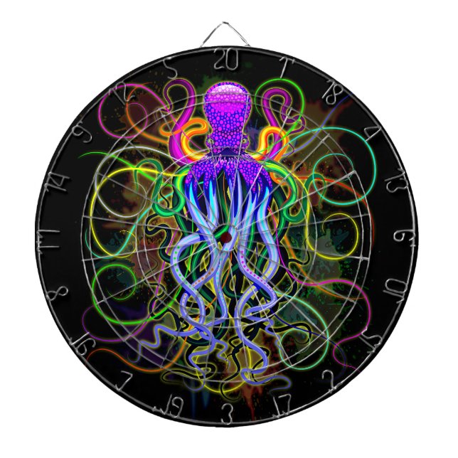 Octopus Psychedelic Luminescence Dartboard (Front)