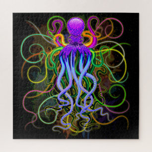 Octopus Psychedelic Luminescence Jigsaw Puzzle