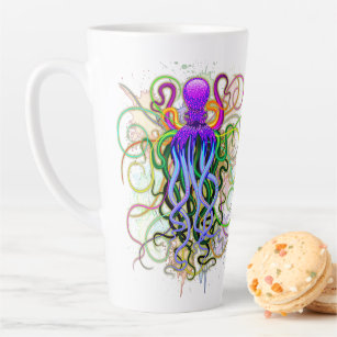 Octopus Psychedelic Luminescence Latte Mug