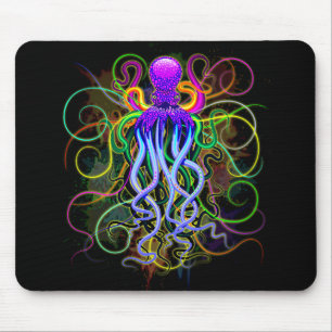 Octopus Psychedelic Luminescence Mouse Pad