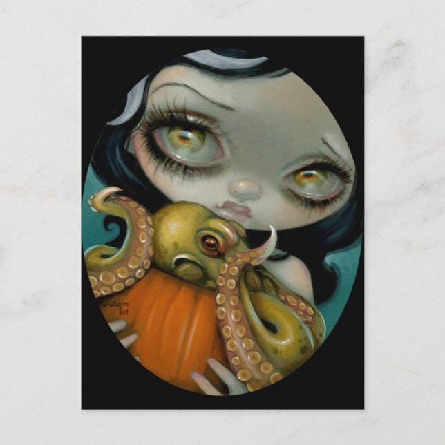 "Octopus Pumpkin" Postcard (Front)