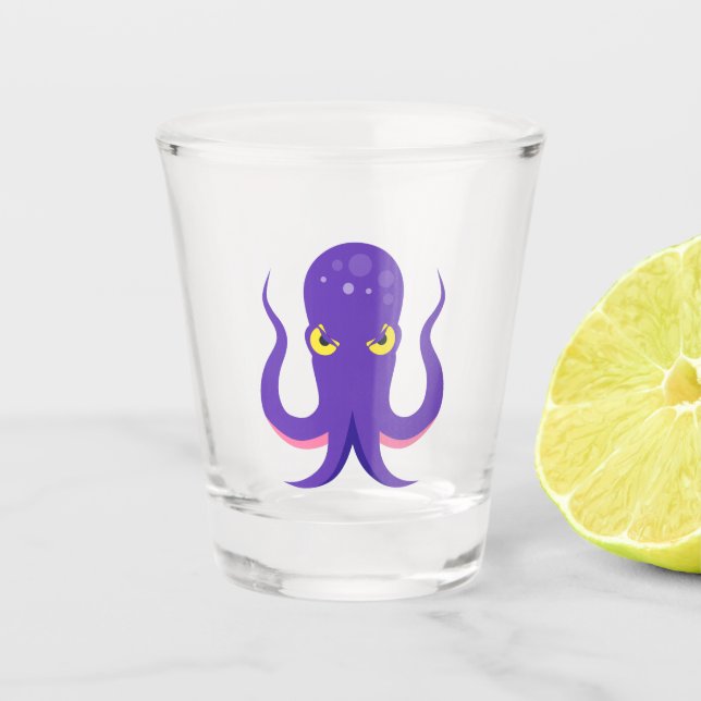 Octopus Purple Squid Shot Glass (Front)