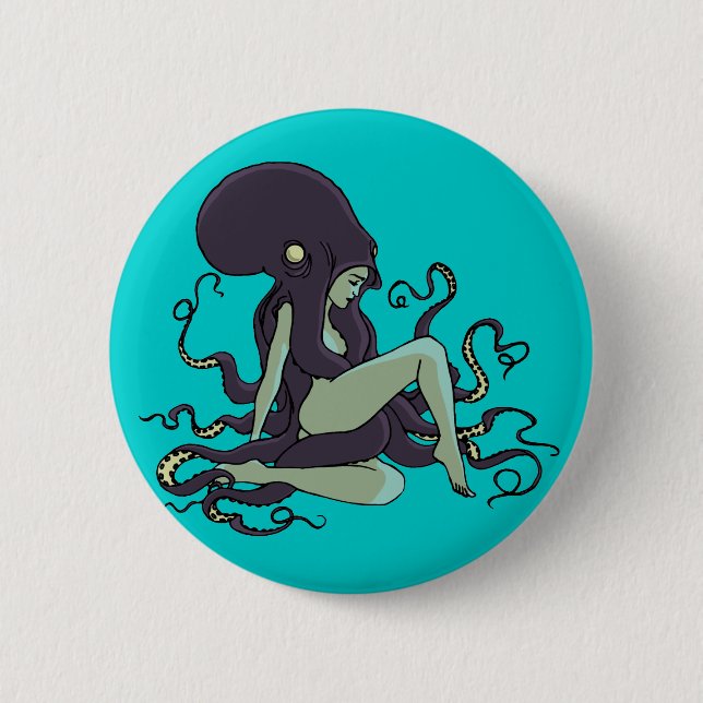 Octopus Queen 6 Cm Round Badge (Front)