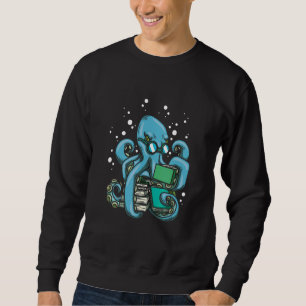 Octopus Reader Bookworm Deep Sea Kraken Literature Sweatshirt
