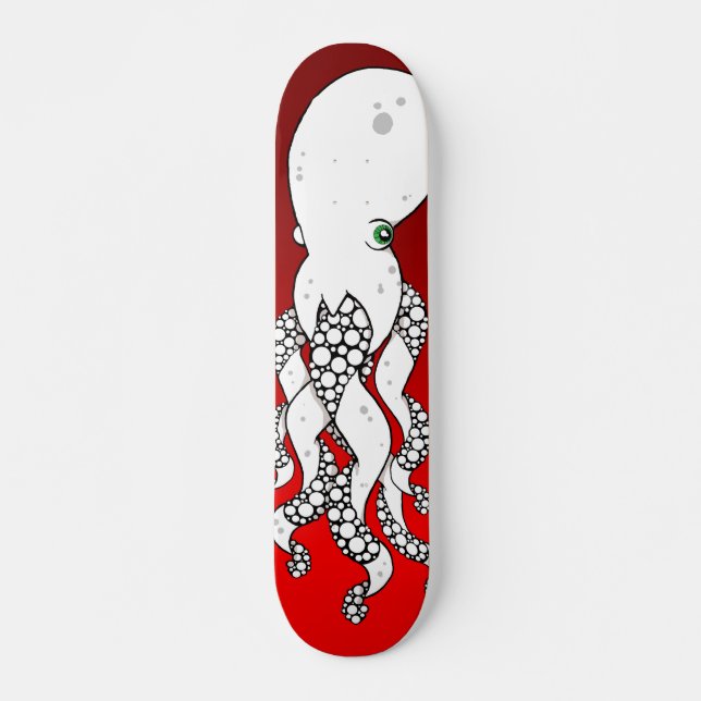 Octopus (Red) Skateboard Deck (Front)