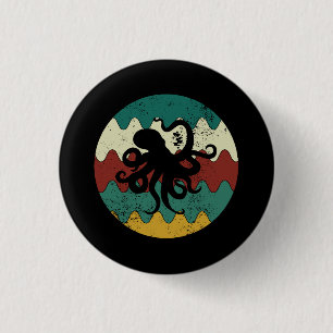Octopus Retro  3 Cm Round Badge
