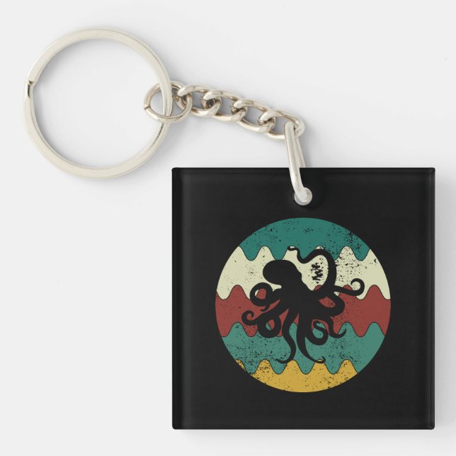 Octopus Retro Key Ring (Front)
