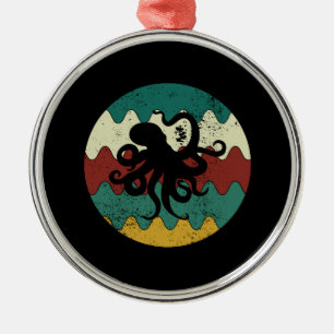 Octopus Retro  Metal Ornament
