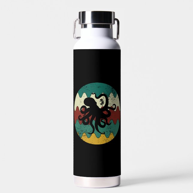 Octopus Retro  Water Bottle (Front)