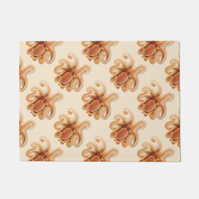 Octopus Salutii, Vintage Marine Aquatic Animals Doormat (Front)