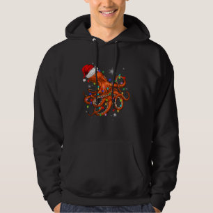 Octopus Santa S Hat Christmas Lights Family Matchi Hoodie