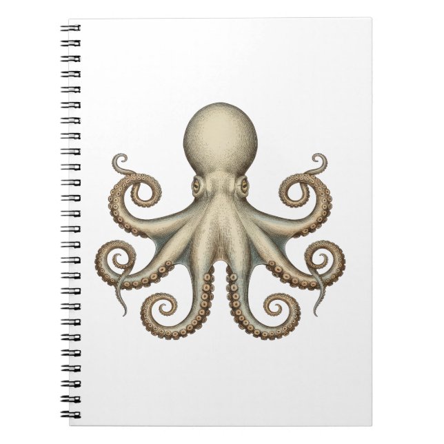 Octopus scientific diagram unique artwork retro  notebook (Front)
