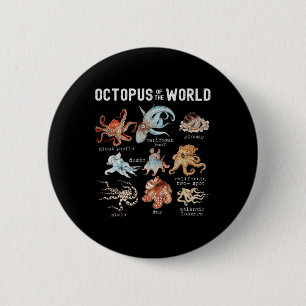 Octopus Sea Animals Of The World Octopus Lover 6 Cm Round Badge