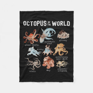 Octopus Sea Animals Of The World Octopus Lover Fleece Blanket