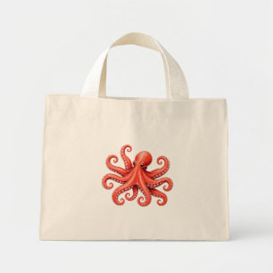 Octopus Sea Life Ocean Animal Design Mini Tote Bag