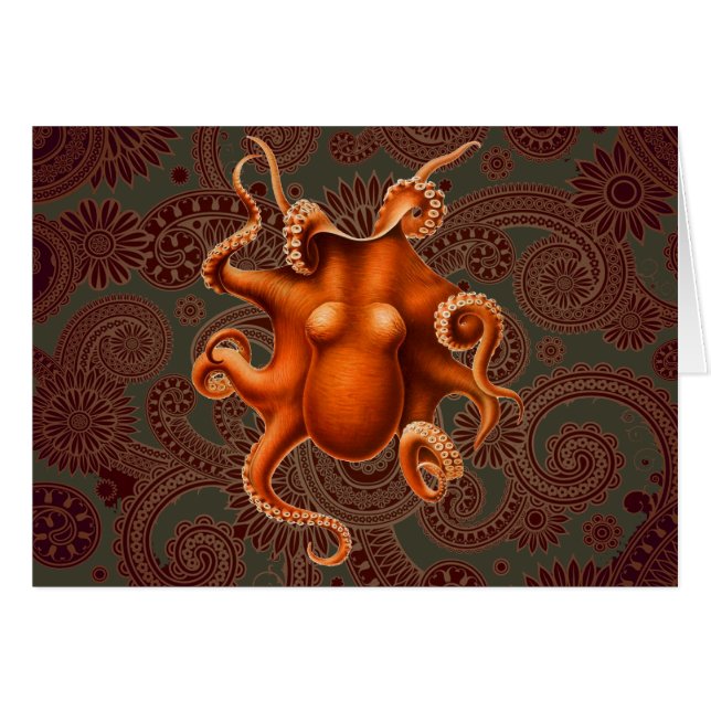 Octopus Sea Monster Creature Cephalapod Vintage (Front Horizontal)