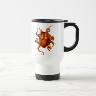 Octopus Sea Monster Creature Cephalapod Vintage Travel Mug