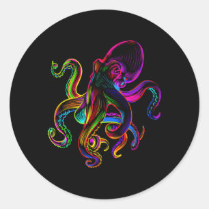 Octopus Sea Monster Krakens Jellyfishes Sea Animal Classic Round Sticker
