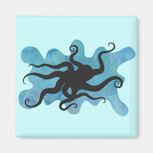 Octopus silhouette magnet