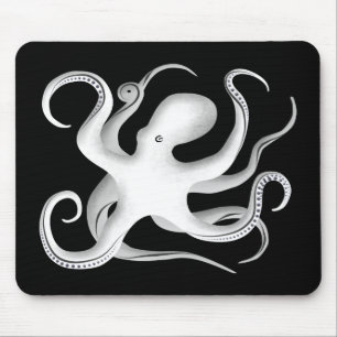 Octopus Silhouette Mouse Pad