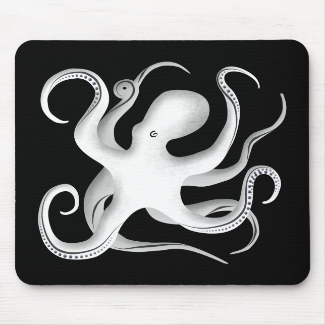 Octopus Silhouette Mouse Pad (Front)