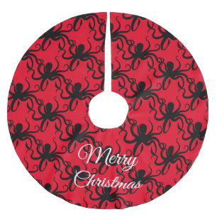Octopus Silhouette Thunder_Cove Brushed Polyester Tree Skirt