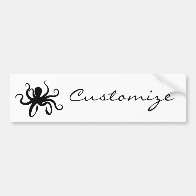 Octopus Silhouette Thunder_Cove Bumper Sticker (Front)