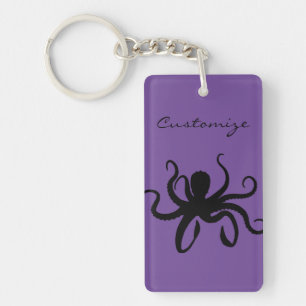 Octopus Silhouette Thunder_Cove Key Ring