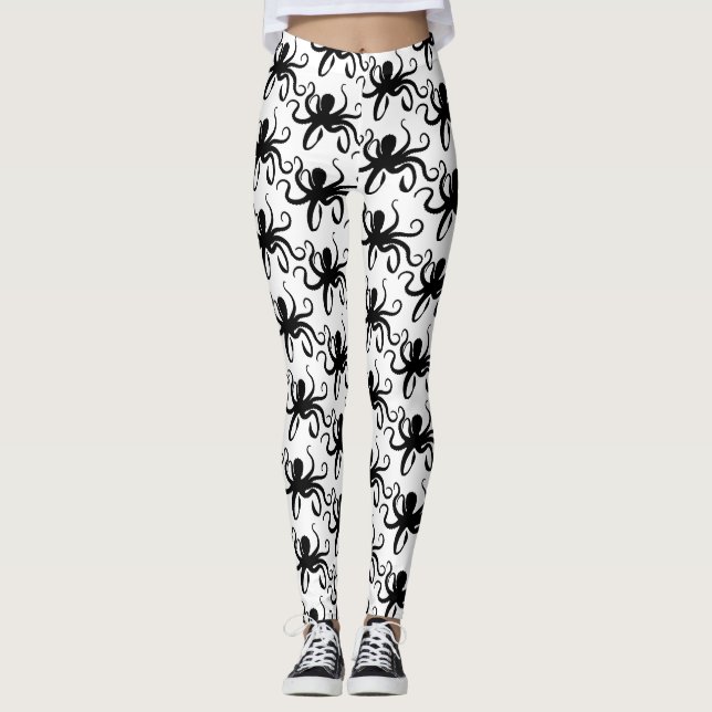 Octopus Silhouette Thunder_Cove Leggings (Front)