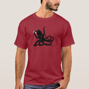 Octopus Sillouette MP3 Adverisement Spoof T-Shirt