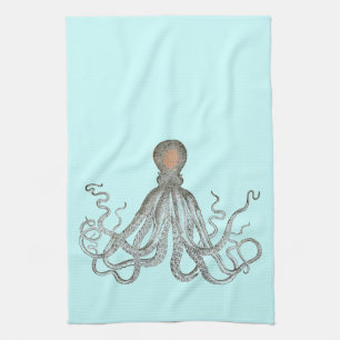 Octopus sketch tea towel