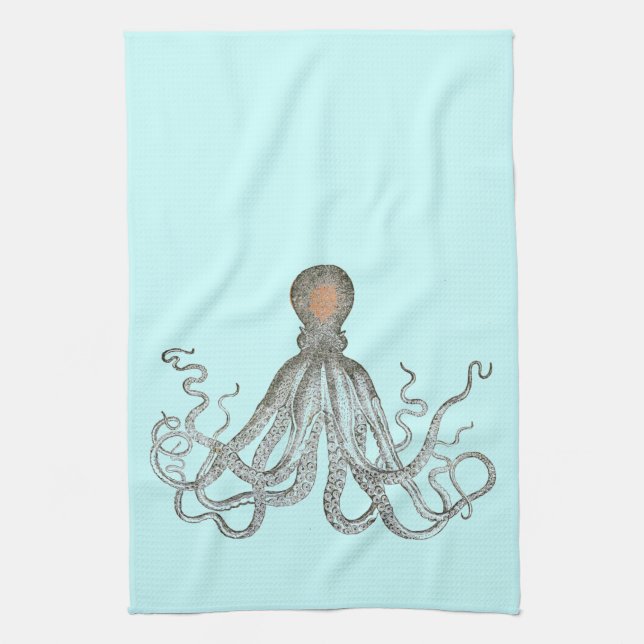 Octopus sketch tea towel (Vertical)