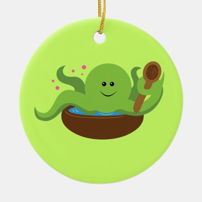 Octopus Soup Ceramic Tree Decoration (Front)