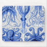 Octopus & Squid Blue Mouse Pad<br><div class="desc">Coastal & Tropical</div>