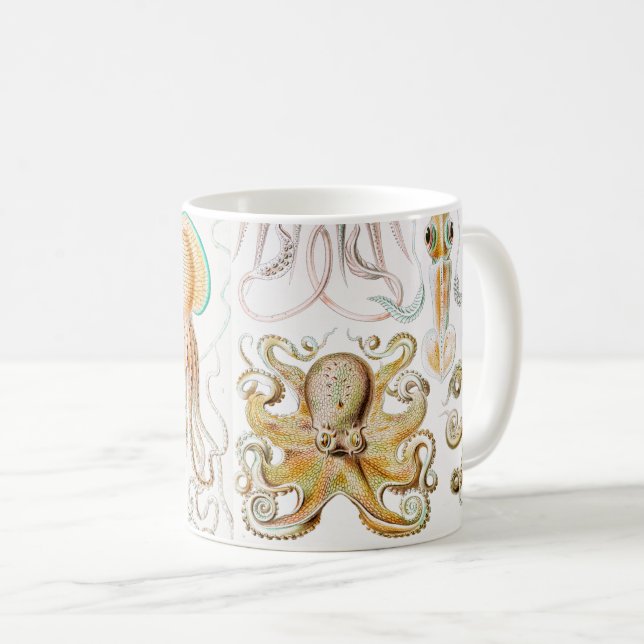 Octopus Squid, Gamochonia by Ernst Haeckel Coffee Mug (Front Right)