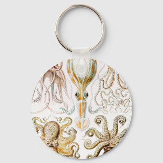 Octopus Squid, Gamochonia by Ernst Haeckel Key Ring