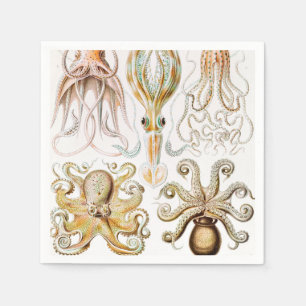 Octopus Squid, Gamochonia by Ernst Haeckel Napkin