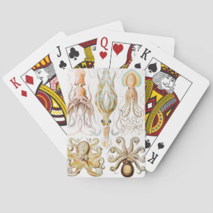 Octopus Squid, Gamochonia by Ernst Haeckel Playing Cards